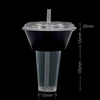 black bowl+clear cup+clear lid+straw