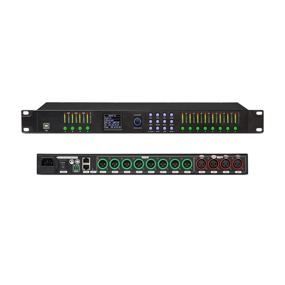 Professional Audio DSP Processor 4x8  in Out Sound Management matrix Processor