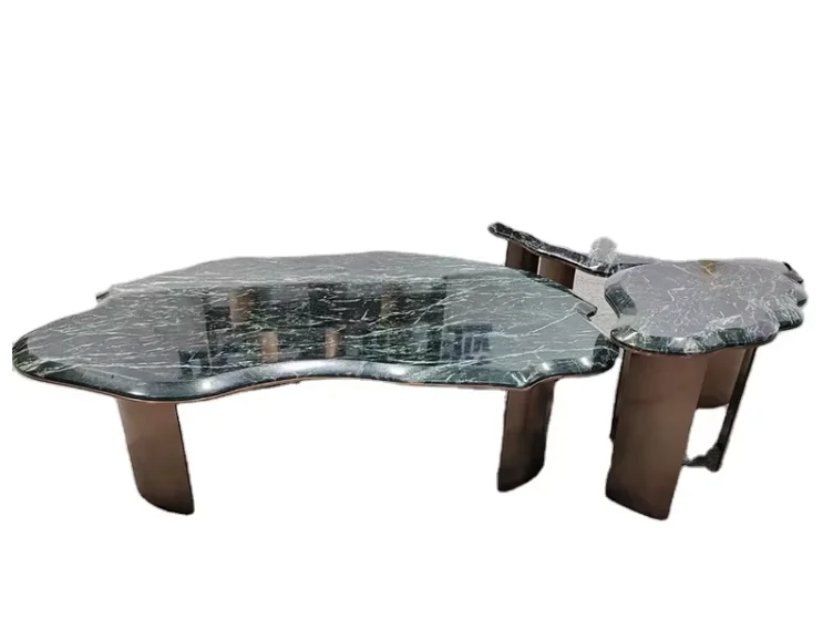 product ydstone luxury dining table in for  green featuring stone veneersuitable for home office-5