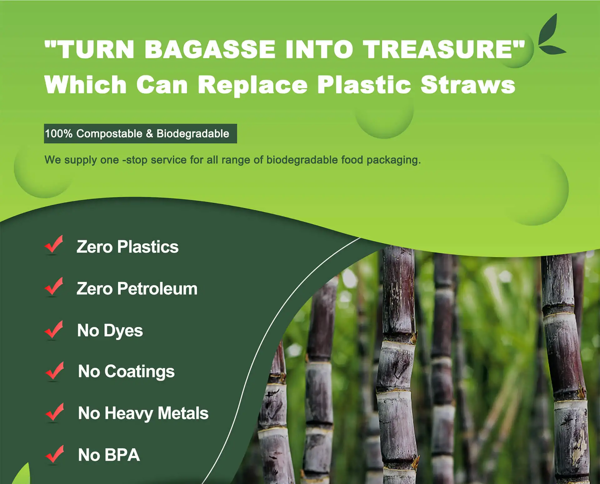 6mm 8mm 12mm Sugarcane Straws Biodegradable Plastic Free Eco-Friendly Compostable Drinking Smoothie Sugar Cane Bagasse Straw
