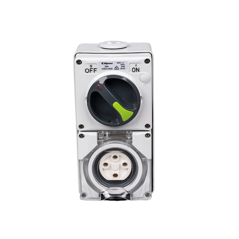 SAA Multi Switch Socket 500V 4pin 20 Amp IP66 Industrial Electrical Socket and Switch