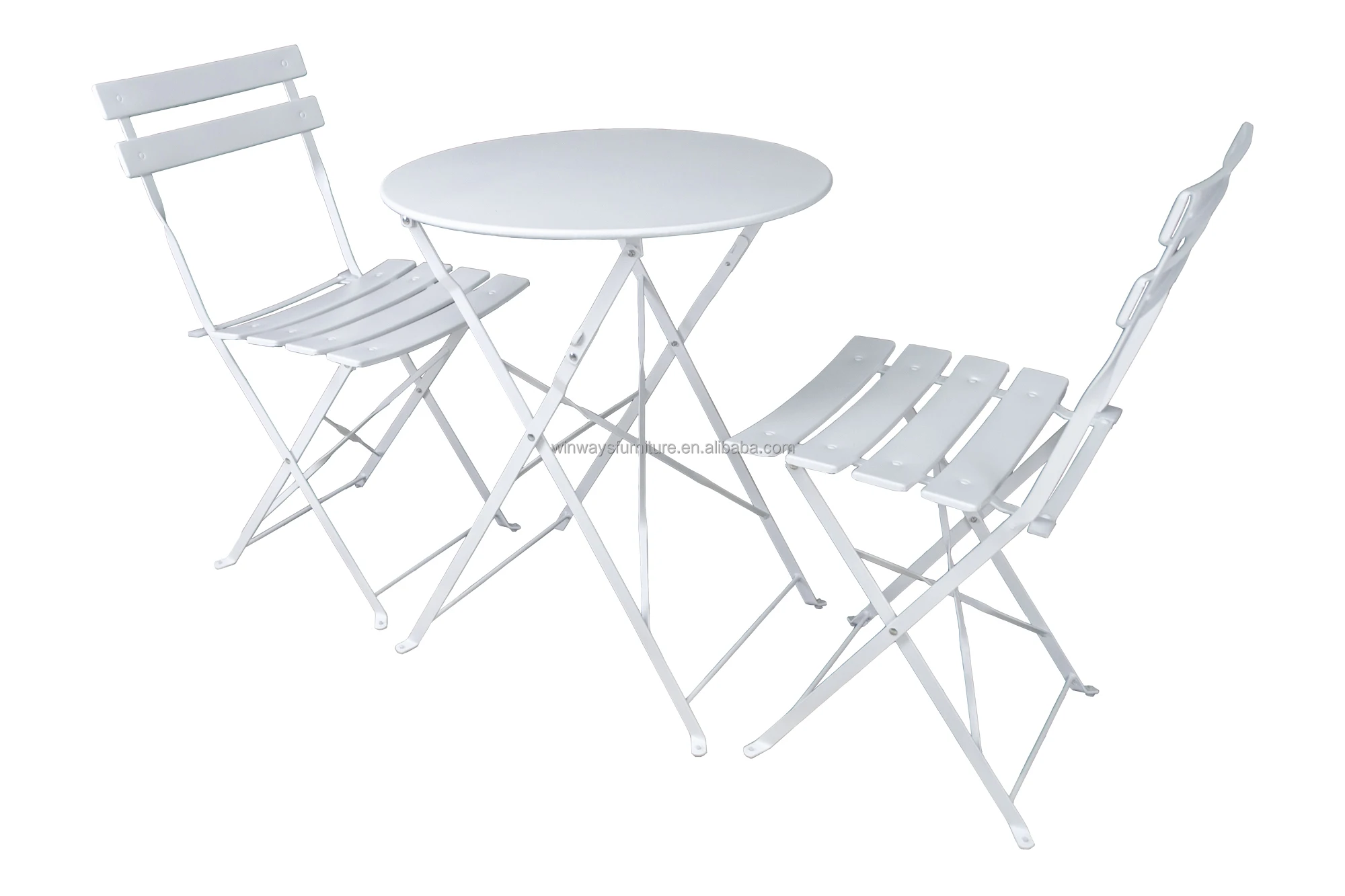 Patio Steel Folding Dining Table And Chairs Garden Backyard Furniture Set Bistro Set Outdoor