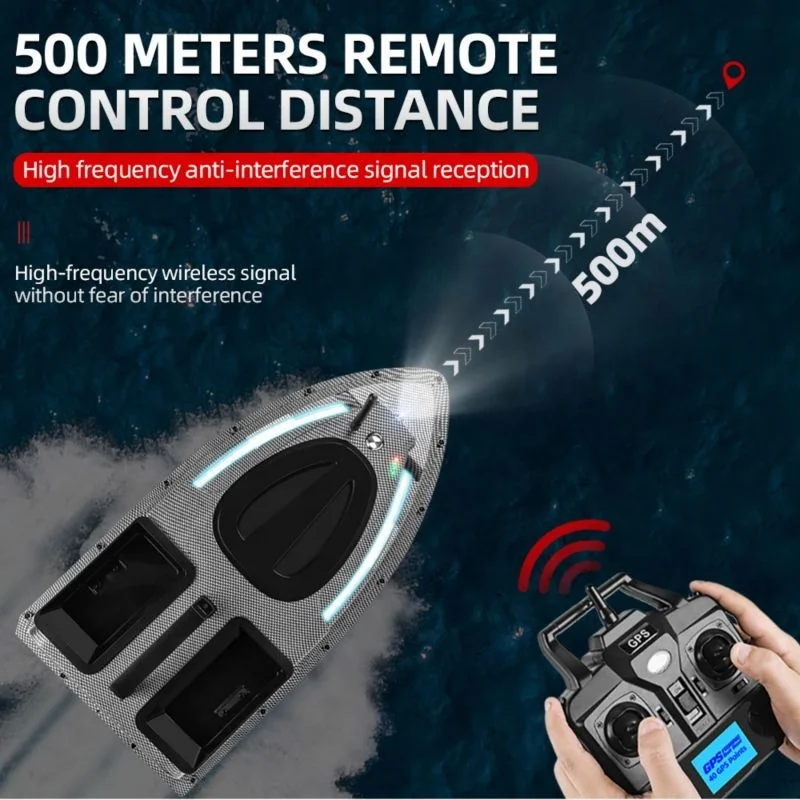 500m Fischköder Boot Baitboat RC Fernbedienung Futterboot Mit GPS