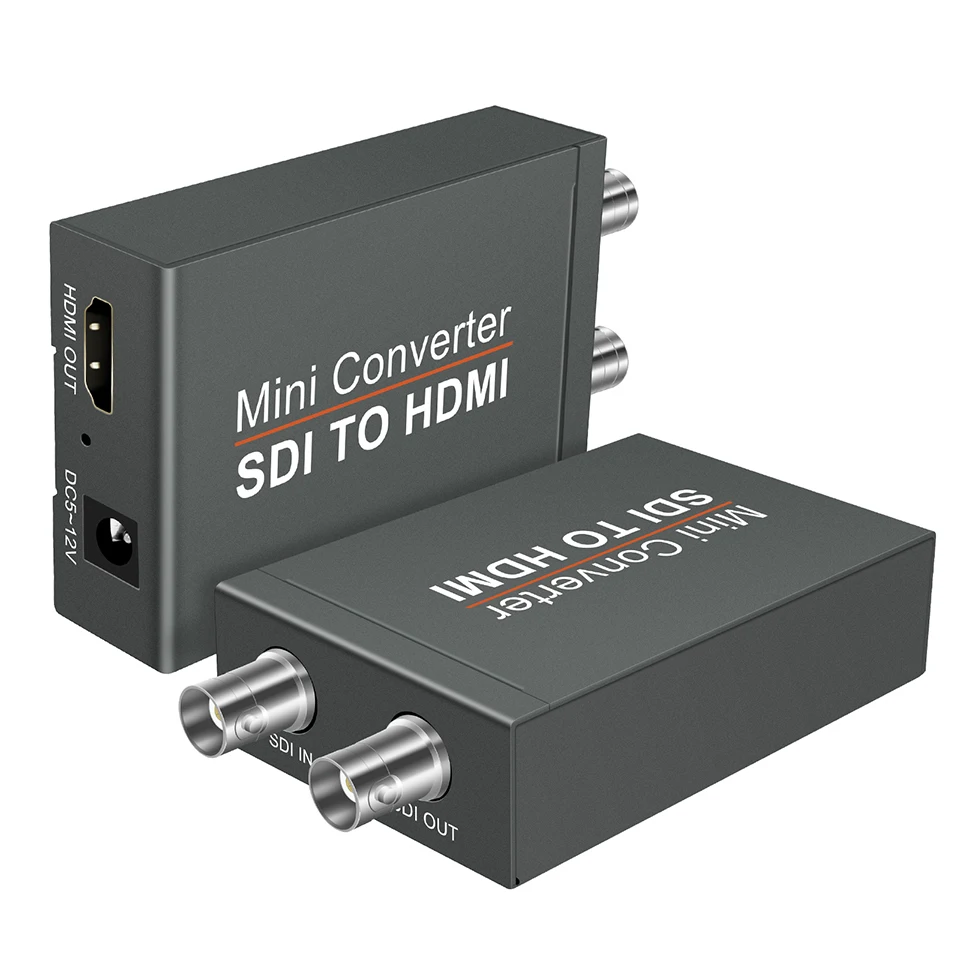 SDI to HDMI Converter Adapter with SDI Loop 1080P Audio Video Splitter Converter for Camera Projector SDI DCR