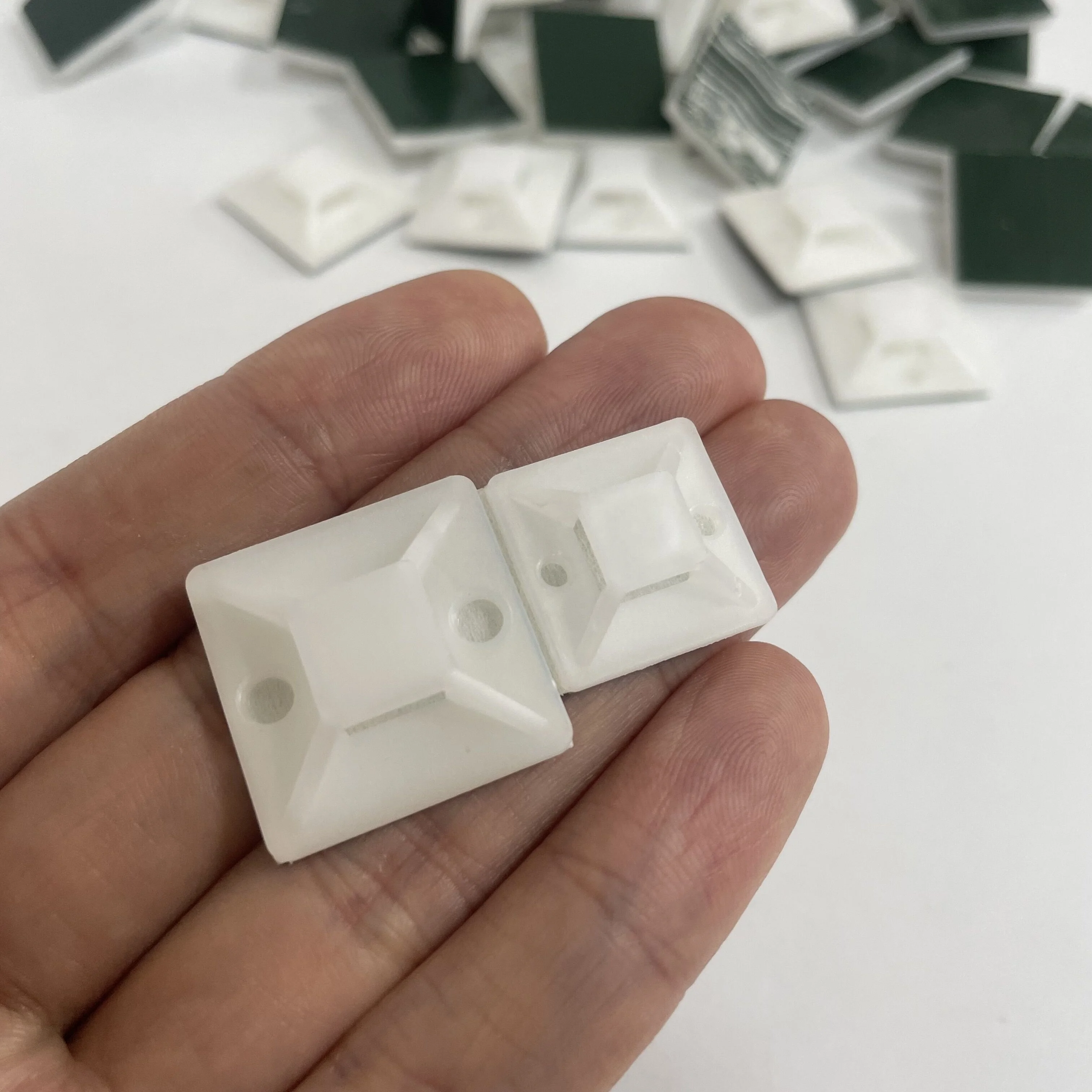 100-Pack Self-Adhesive Cable Tie Mounts - 25mm X 25mm White Clips For Wire Management 8 thumbnail image