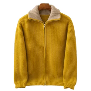 Men's Pure Cashmere Five-Needle Padded Cardigan Coat Casual Oversize XXL 3D Christmas Print Logo Winter Warmth Zipper Front Logo