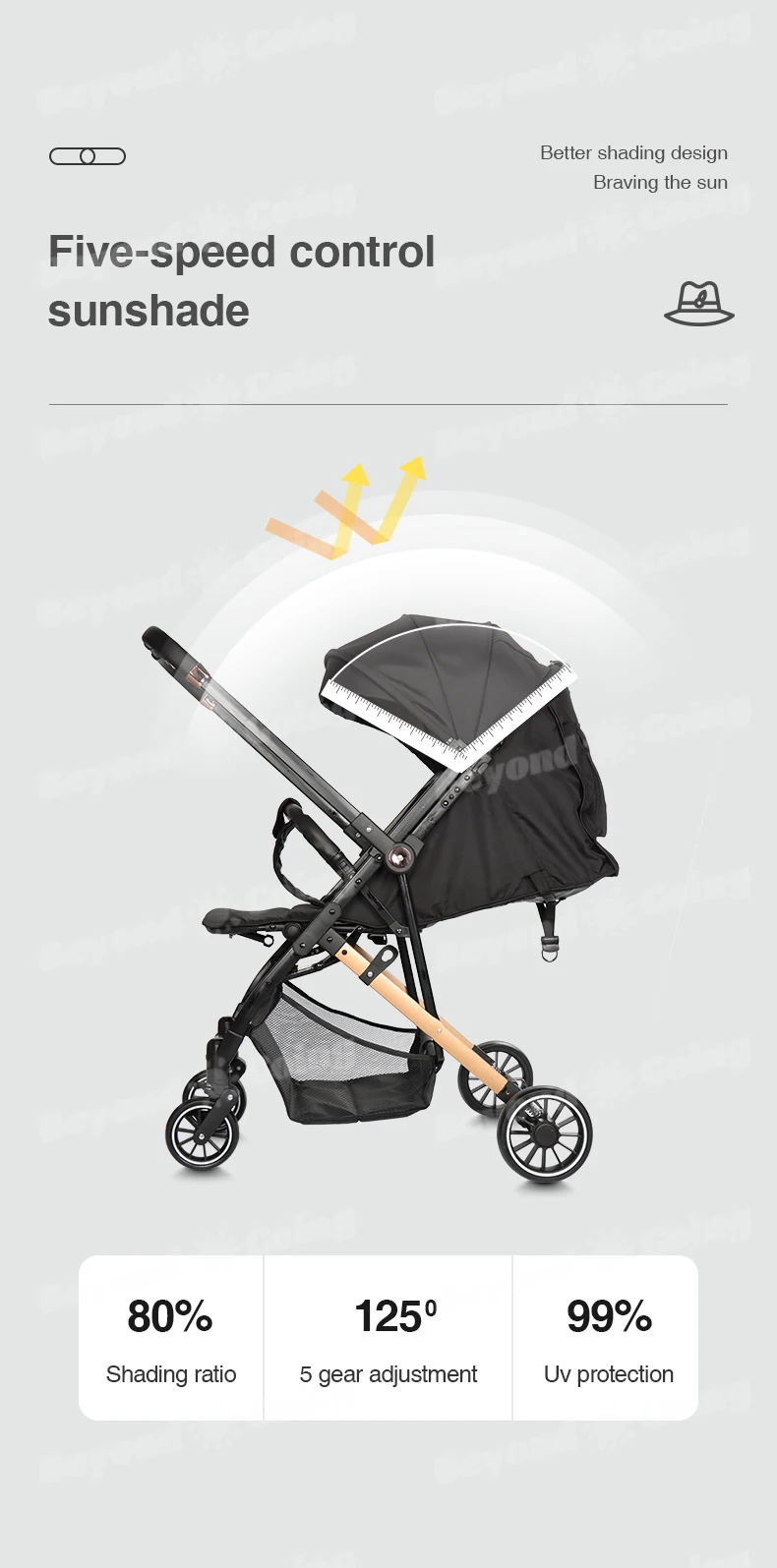 Customized High Quality Baby Pram Portable Buggy Lightweight Luxury Push Chair Folding Baby Carriage Stroller