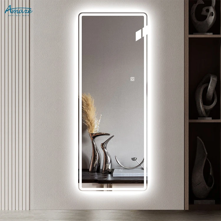 Factory wholesale custom wall mounted long mirror smart mirror rectangle defogger dressing led mirror intelligent supplier