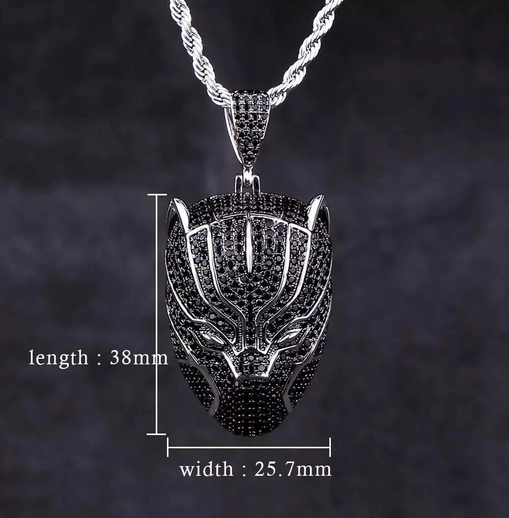 KRKC Drop Shipping Black Panther Pendant Necklace - AAAAA CZ