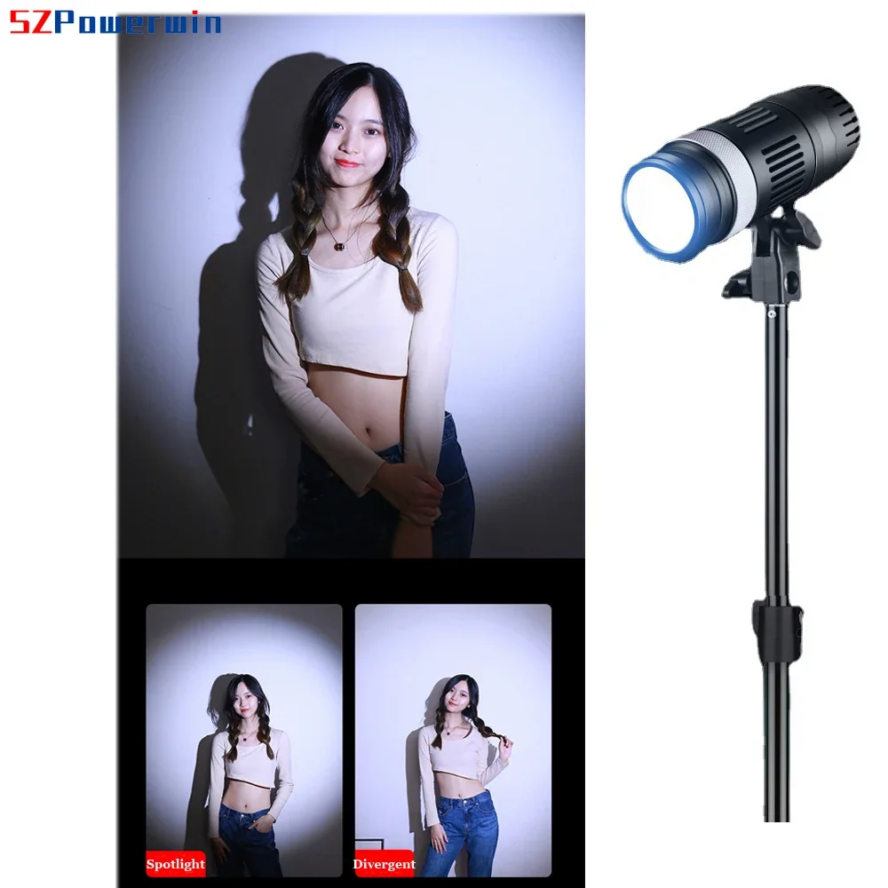 Powerwin New Photo Studio 100W LED RGB Photography Spotlight RA95 Hair Shooting Lamp Color Filter Remote Control Light Dimming