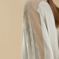 Solid V-neck woven 100% pure silk pyjamas set women broadcloth Bridesmaids Bridal sleepwear silk NO 3