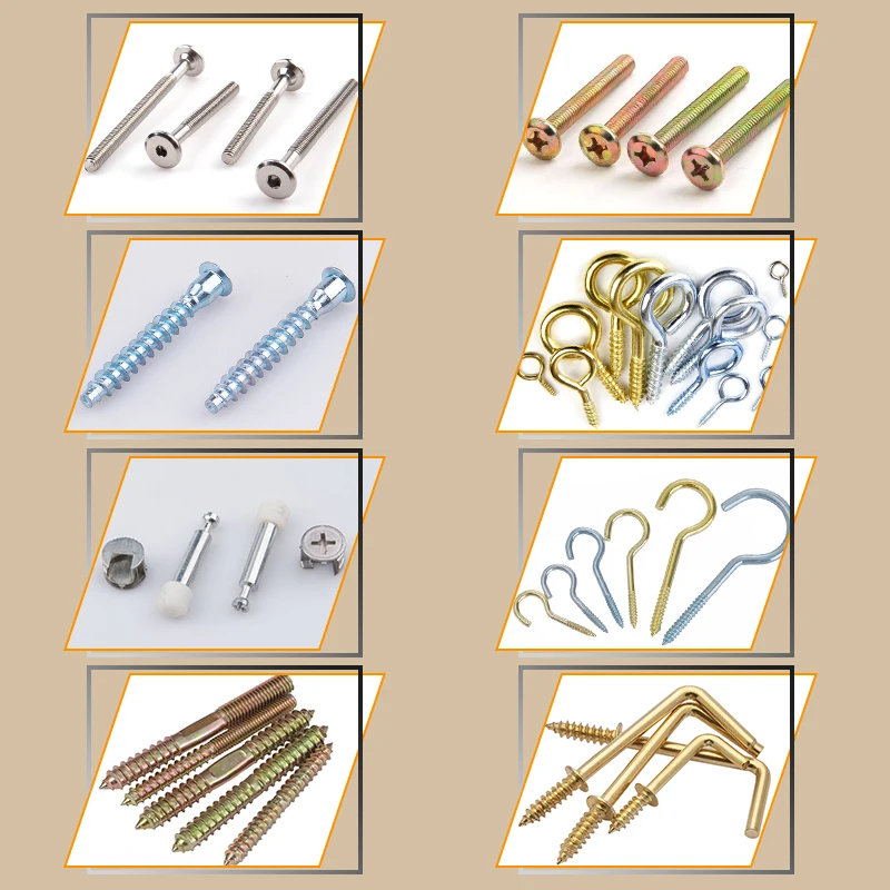 Golden Color Brass Plated Open Eye Angle Hook Wood Screw