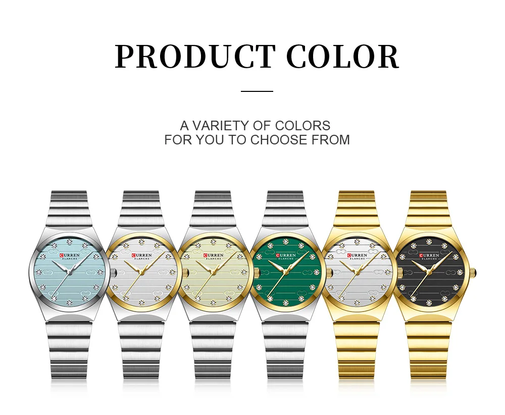 CURREN 9110 Luxury Stainless Steel Watches Female Classic Round Dial Quartz Watch Women Business Wristwatches Wrist Watch