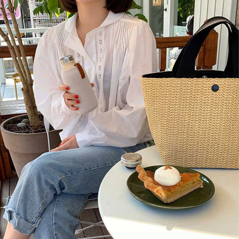 Factory Direct Wholesale Sac a Main Women's Straw Handbags Ladies Tote Bag Summer Beach Bags for Women