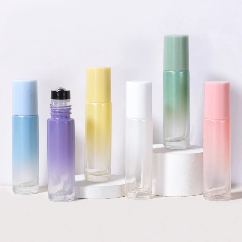 Custom Gradient Color White 5ml 10ml Roll on Glass Bottle