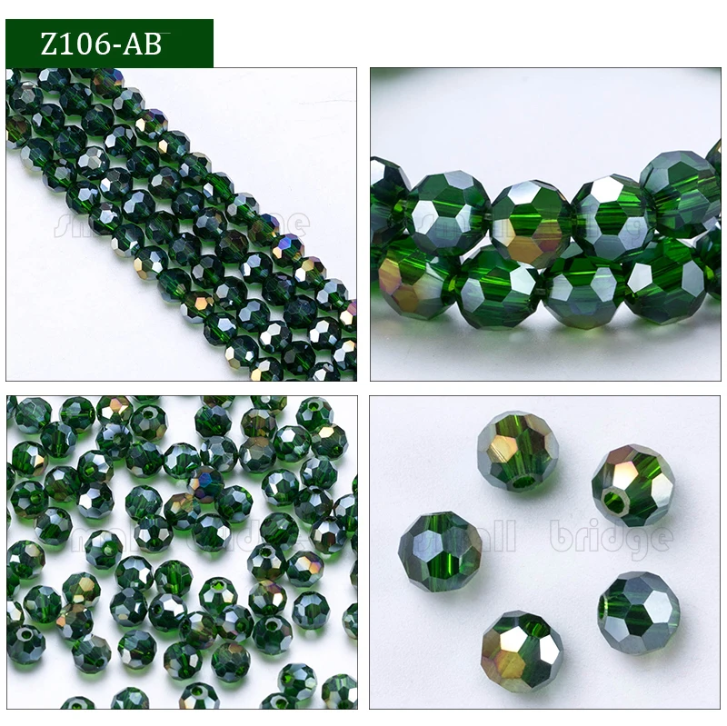 Factory direct 3 4 6 8mm Round Spacer Glass Beads With Holes Jewelry Accessories For Necklace Earring details