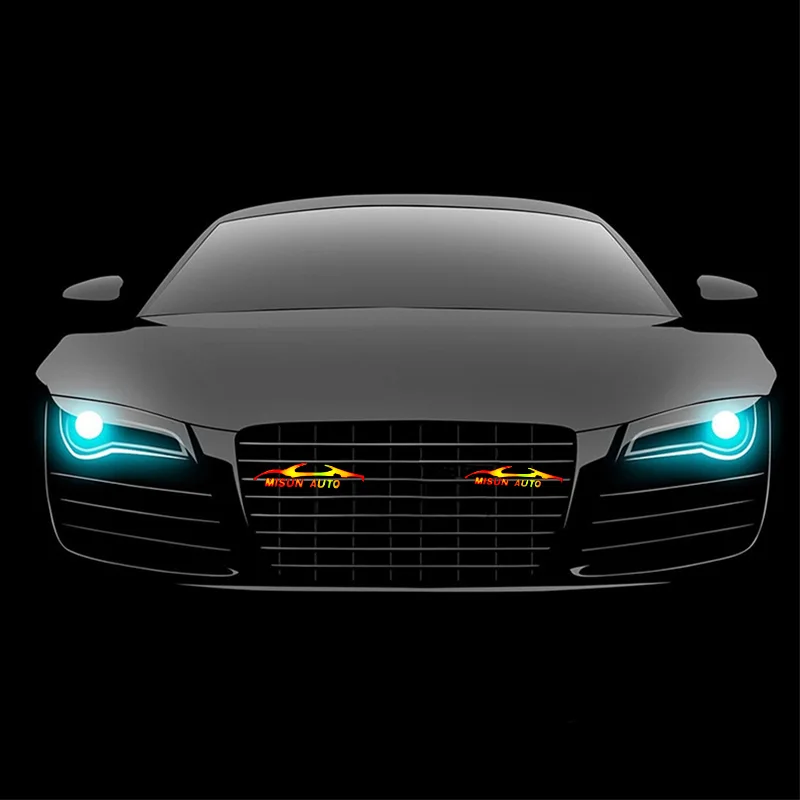 Car Front Grille LED DRL Logo Light Emblem Badge Decorative
