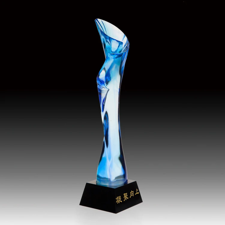 Small Bridge Latest Models Custom Logo UV Printing Business Award Sports High Quality LIULI Crystal Trophy Award Custom supplier