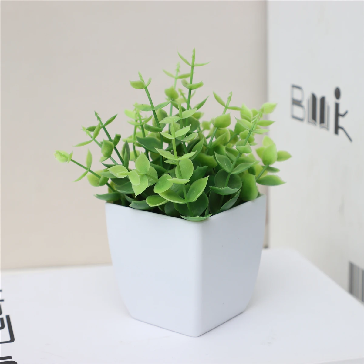 Knstliche Pflanzen Klein Mini Topfpflanzen Plastikgras Bltter fr  Weihnachten Zuhause Bro Wohnzimmer Schreibtisch Deko