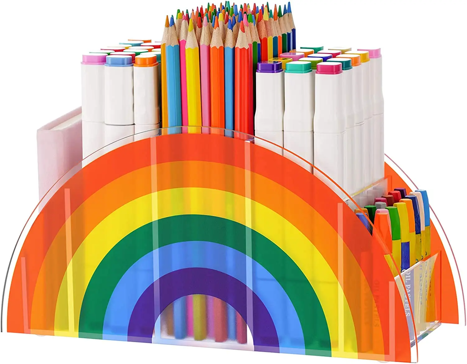 Многофункциональный акриловый держатель для карандашей Радужный карандаш макияж кисточки Органайзер стеллаж хранения детей девочек и женщин