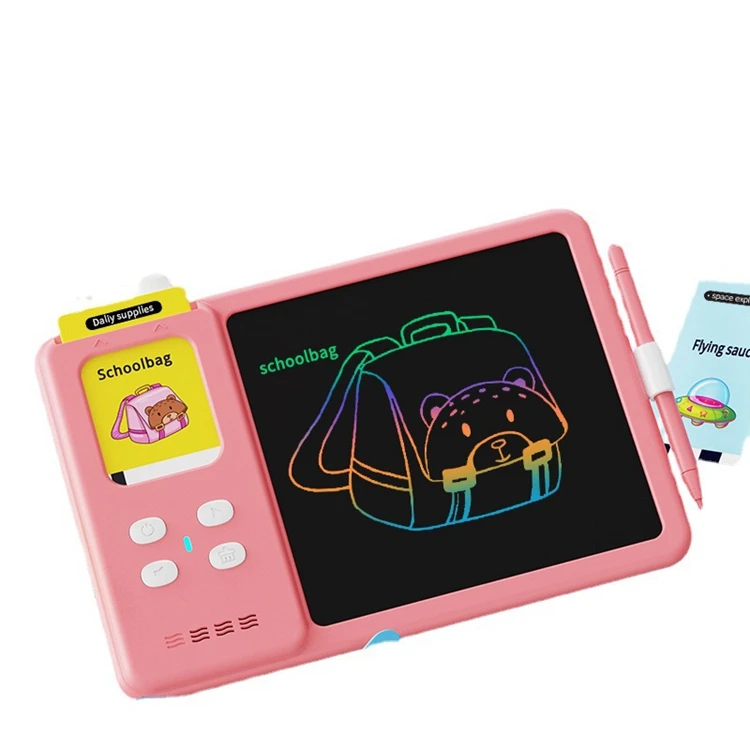 QINGTANG Talking Flashcards Machine Lcd Writing Tablet Toddlers Learning Educational Toys