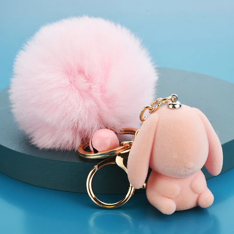 Rabbit Fur PomPom Key Chain Bag Charm Fluffy Puff Ball Phone Car Penda —  AllTopBargains