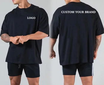 Custom 220gsm High Quality Oversized t Shirt Heavy Weight Cotton Dtg Custom t Shirt Heavy Cotton Gym Oversized Men Shirts