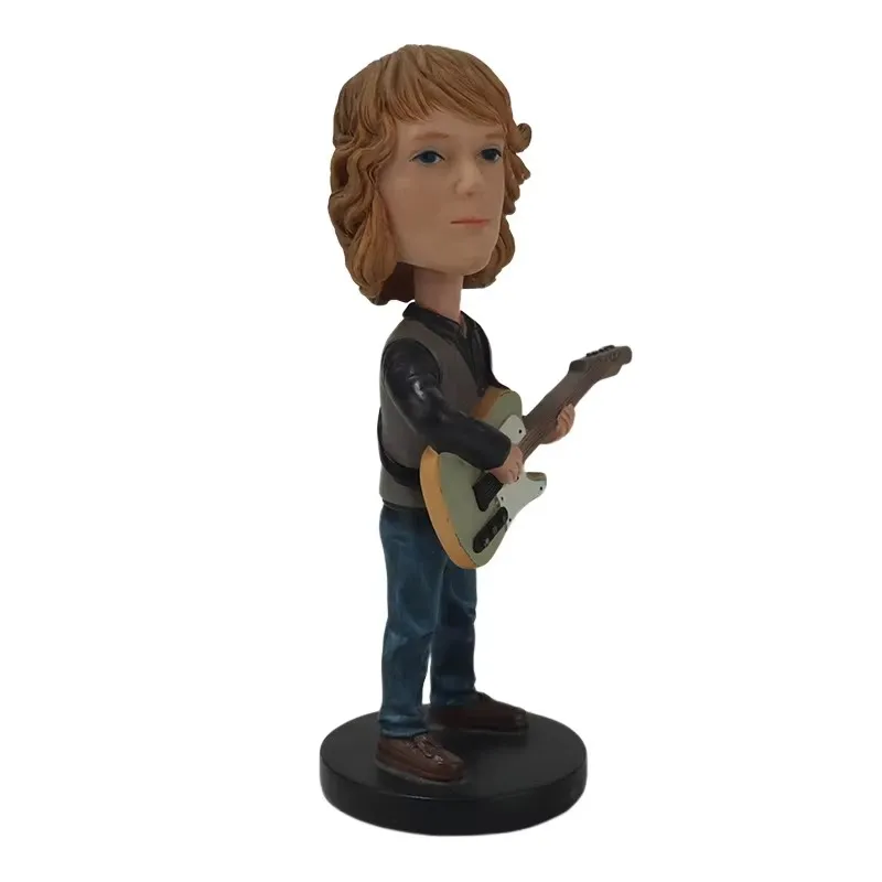 Custom Resin Figure Bobble Head Rock Music Guitar Star Figurine Bobblehead Children's Home Desk Decorative Gift