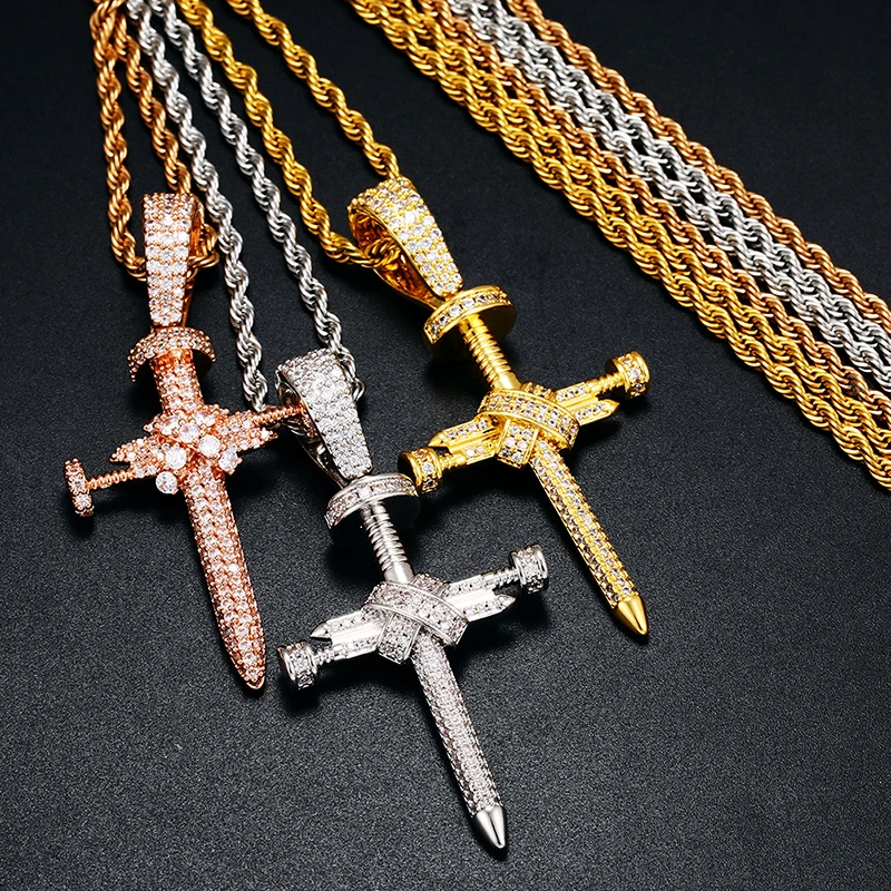 Pendentif Croix Chaine Homme Luxe Luxe Personnalisé Hommes Ongle
