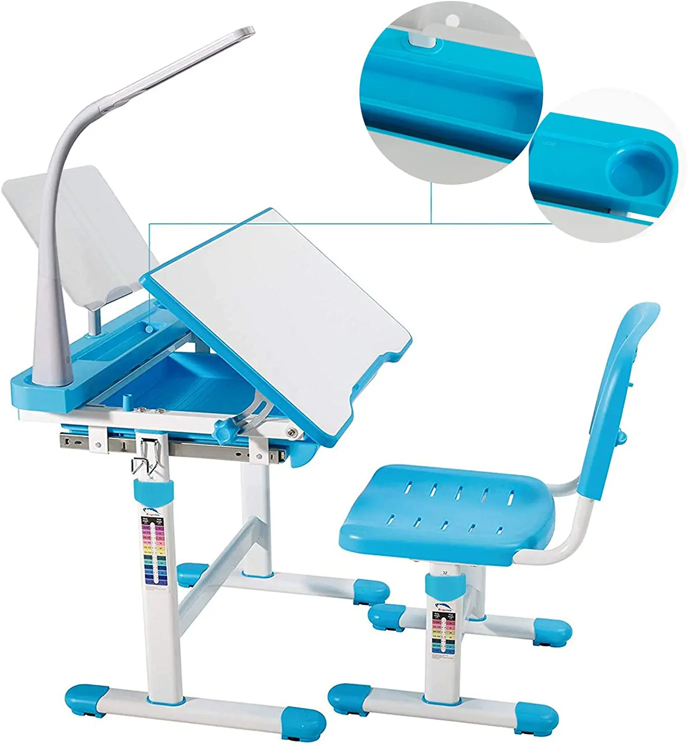 Children Drawing Study Table Chair Set Pink Blue Home Use Student Chair