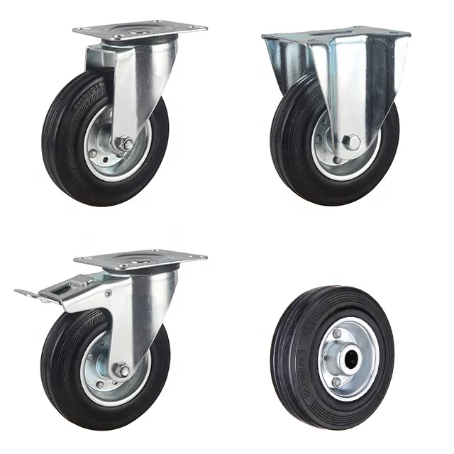 Rueda De Acero Giratoria 8 X 3 Pulgadas - Alta Resistencia, Tipo 5380S-A1-SS, Para Carritos O Equipo