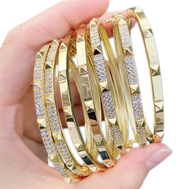 Triccolor semanario bangle  bracelet 18kts of gold plated  Raf Rossi Gold  Plated