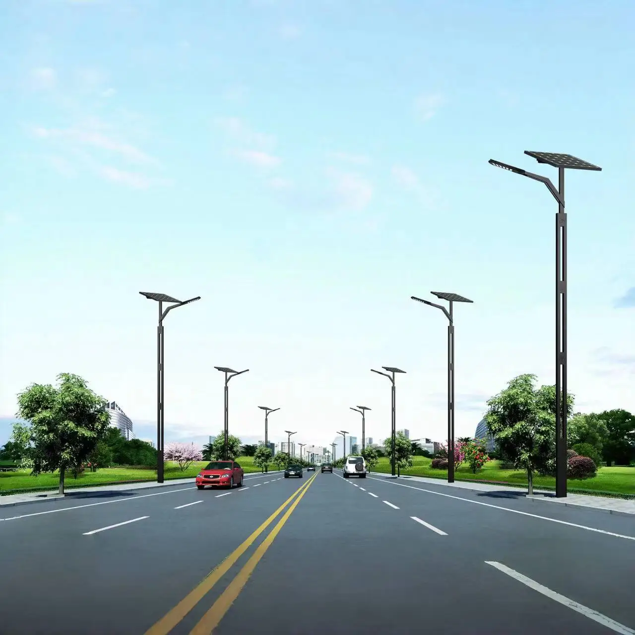 Hot Sale Steel Hot Galvanized Street Lamp Pole 6m 7m 8m 9m 10m Solar Street Light Pole