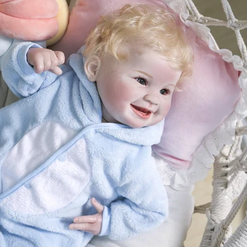 Npk, boneca de bebê reborn original 55cm, bebê recém-nascido realista,  conjunto de vestido de pato, boneca adorável com peso facial, cabelo  enraizado de alta qualidade - AliExpress