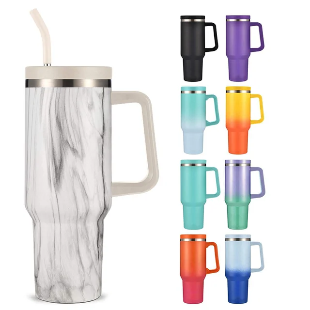 Sublimation Stainless Steel Cup Travel Coffee Mug 30oz Tumbler With Handle 100% Leakproof