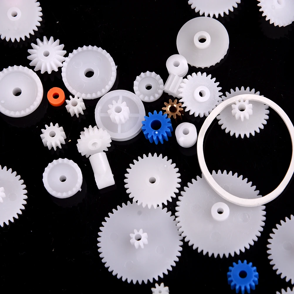 Details about   75 PCS  lot Plastic Gear Set DIY.Rack Pulley Belt Worm Single Double Gears B7F4 