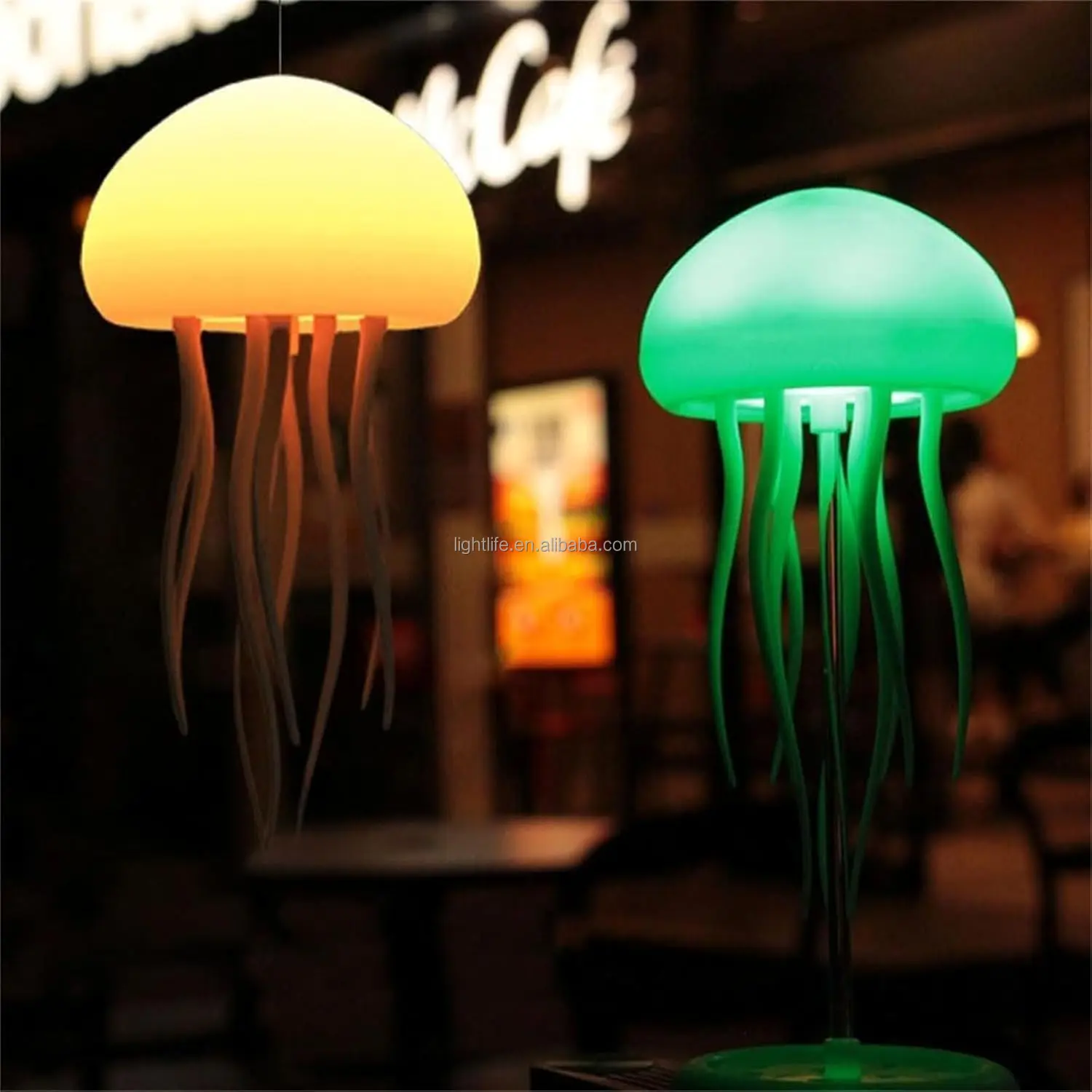 Smart Dancing Jellyfish Lamp Rechargeable RGB Gradient Jellyfish Bedside Lamp Ambient Light Voice Control Jellyfish Night Light