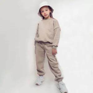 OEM Embroidery Printed Spring Autumn Jogger Sets Girl Kids Clothing Winter Baby Clothing Sets