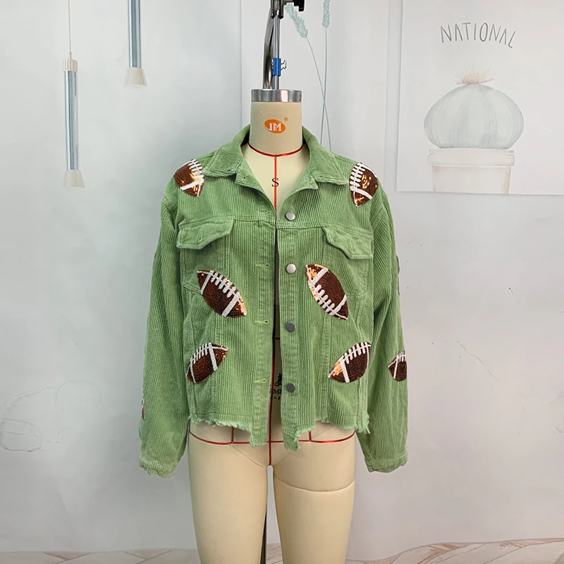 Giacca shacket in velluto a coste con ricami paillettes_voghion.com