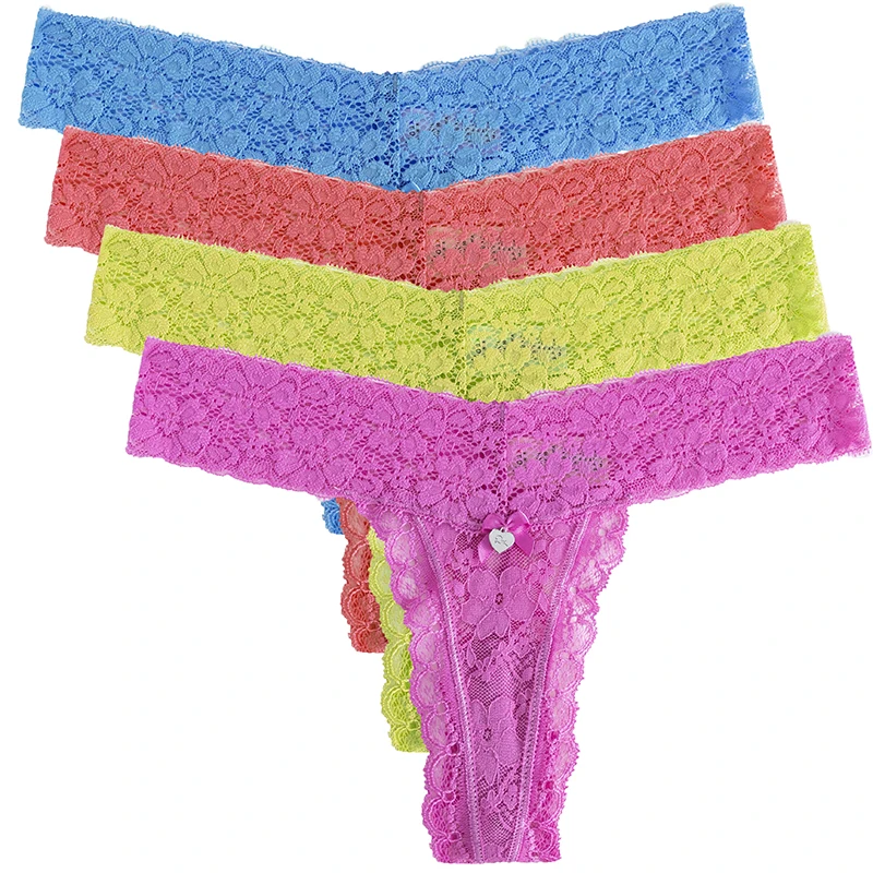 Custom Preferential Price Neon Colors Galloon Lace Thong Bow And Heart ...