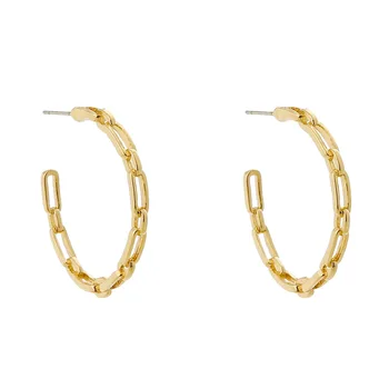 High End Gold Plated Stainless Steel Hoop Earring Gold Costume Cheap Gold Jewelry Wholesale