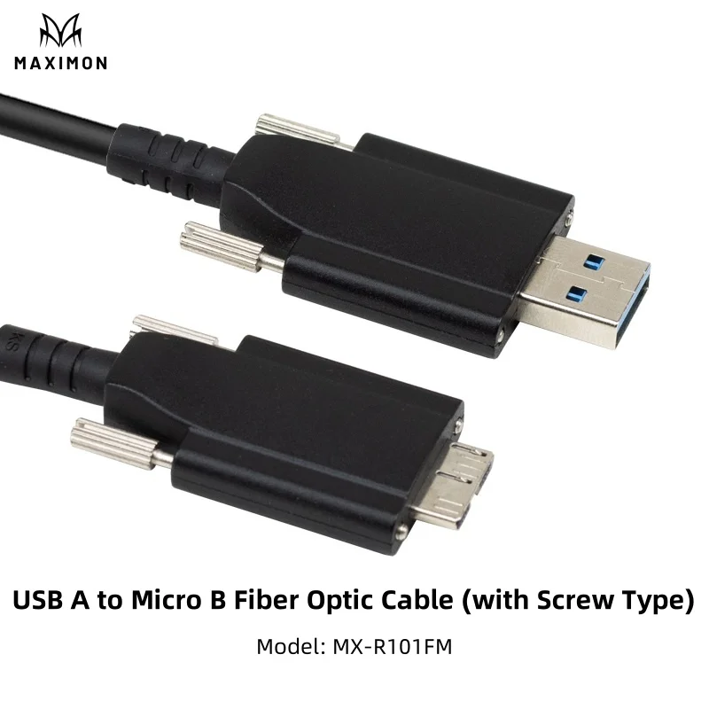 USB 3.0 Type-A to Micro B Hybrid Active Optical Fiber Industrial Camera with Double Screw-Fiber Optic Equipment