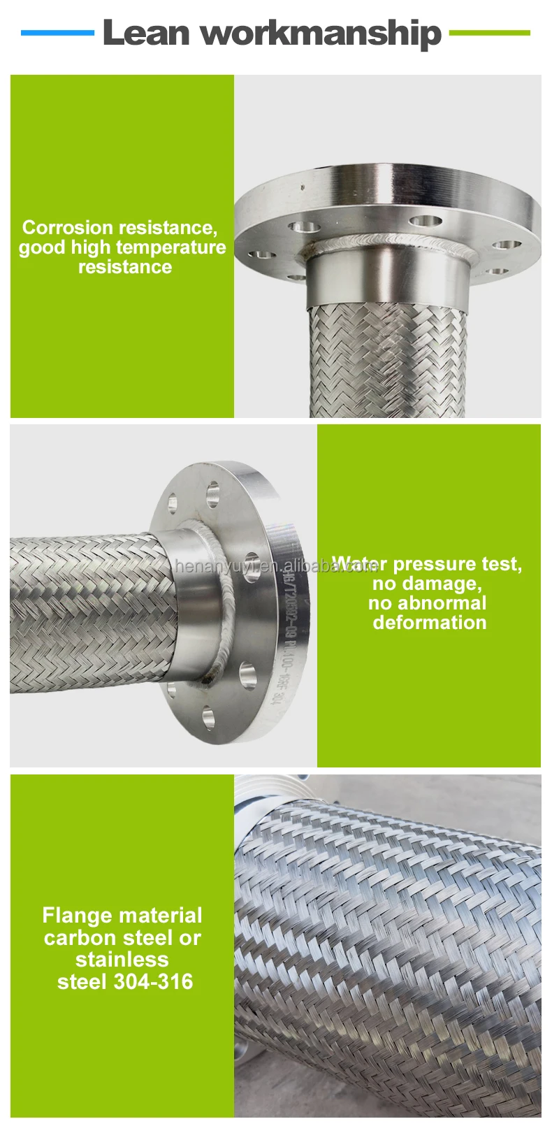 Exhaust Compensator Flanged Bellows Joint Stainless Steel Flexible