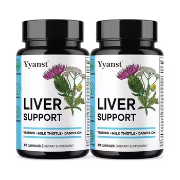 Private Label Liver Cleanse Detox Capsules Herbal Liver Support Supplement with Milk Thistle Dandelion Root Turmeric Capsules