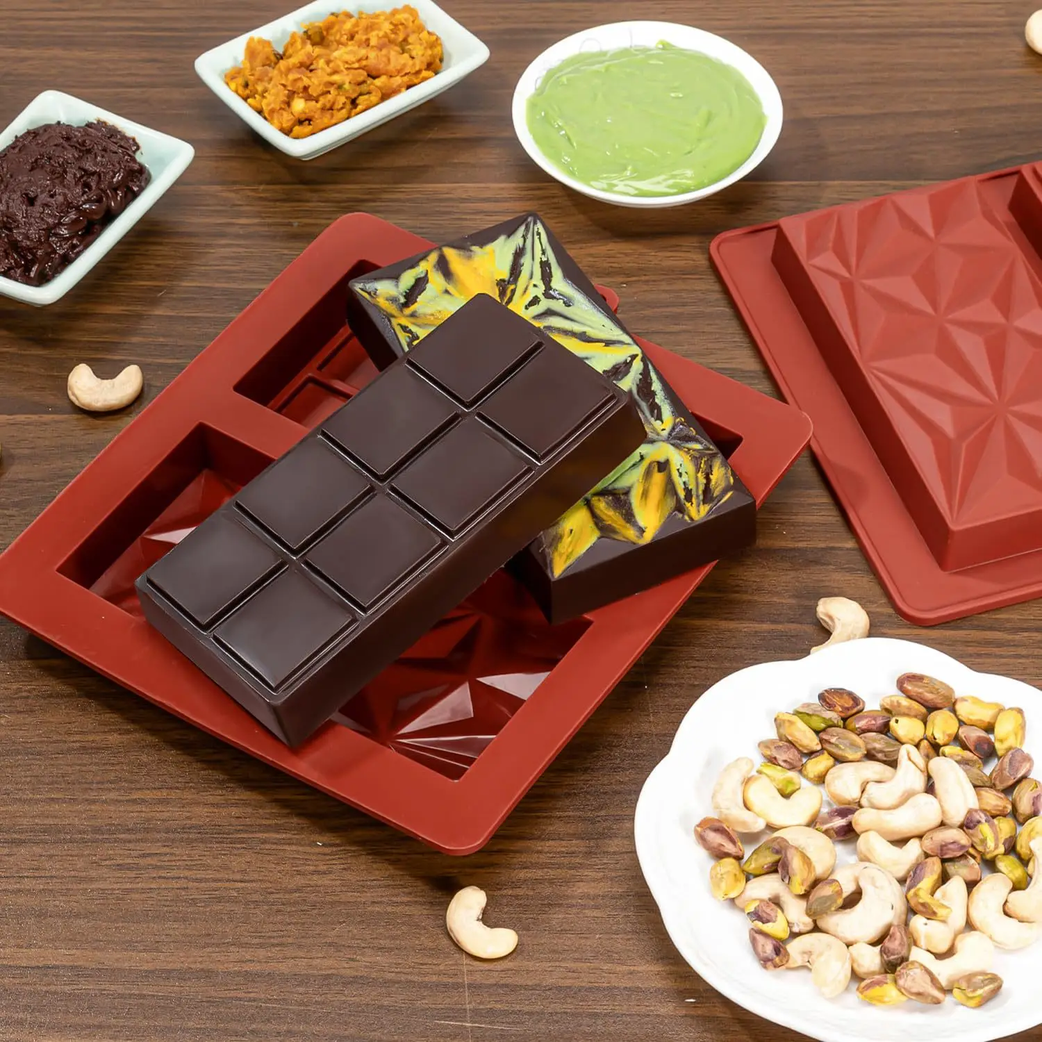 Dual-Pattern Silicone Chocolate Mold, Food-Grade BPA-Free Silicone Mould for DIY Chocolate Making Easy Release  Baking Tool supplier