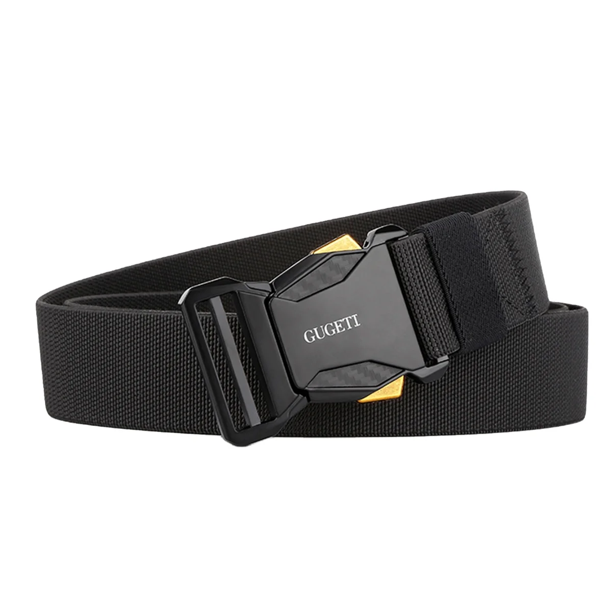 Factory GUGETI Men's Belt Quick Release Alloy Buckle Tactical Elastic Belt  Canvas Fabric Belt Adjustable Thickening High Quality