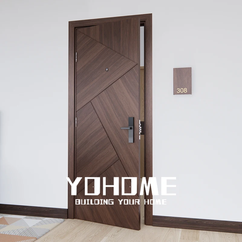 German Design Luxury Interior Doors for Hotel Fireproof Wooden Doors and Frames Acoustic Flat Entrance Room Door