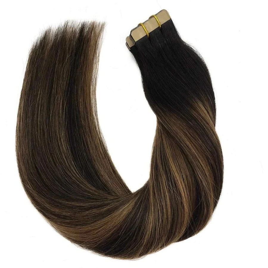 European Tape Hair Extensions 1b/6/1b Piano Color Straight Invisible