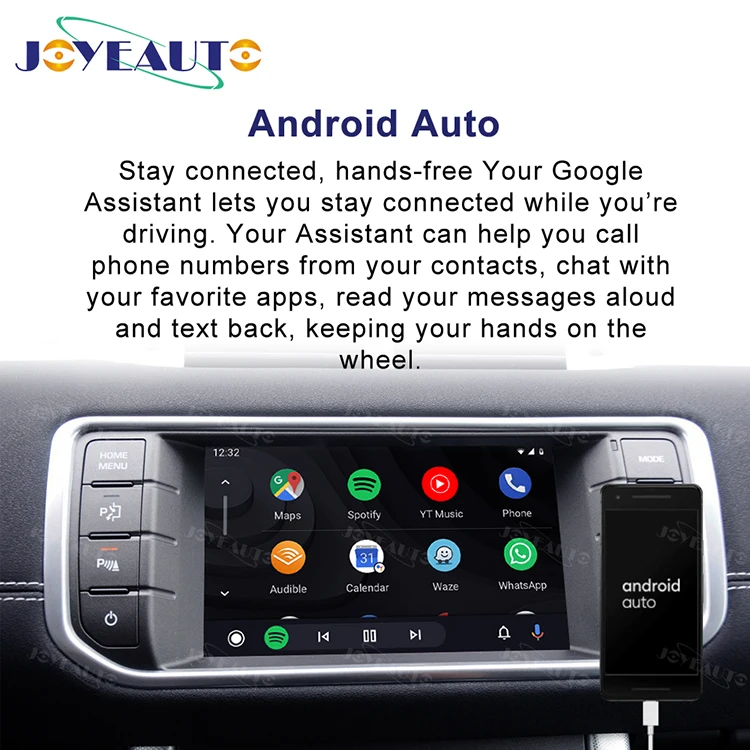 JoyeAuto Wireless CarPlay & Android Auto Interface for Range Rover Evoque with Front & Rear Camera Support