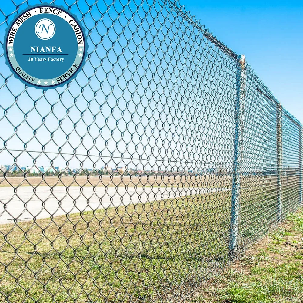 Galvanized Iron Wire Security Fence for Prison Industries Anti-Climb Chain  Link Mesh with Barbed Wire Bending Processing Service